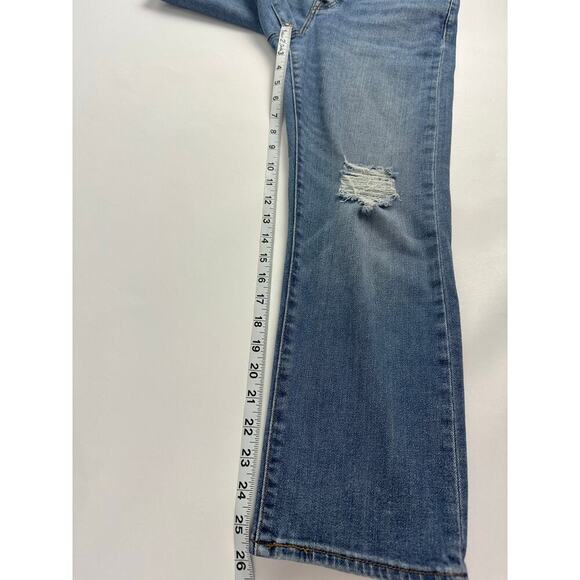 Levi's Wedgie Straight Size 29 High-Rise Cropped Distressed Button Fly Jeans - Picture 8 of 12